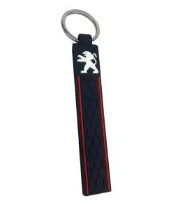 Llavero Cinta de Goma con Logo Peugeot Largo 12cm