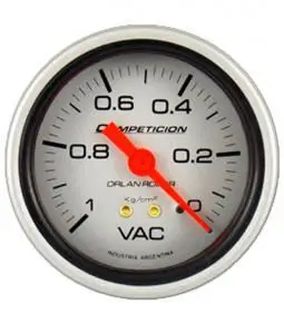 Manómetro de vacío de admisión mecánico linea competición 60mm