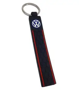 Llavero Cinta de Goma con Logo Volkswagen Largo 12cm