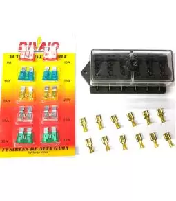 Fusiblera Universal X6 + Terminales + Blister Fusibles Plano