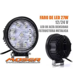 Faro LED Redondo universal 27W