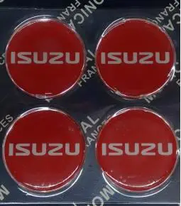 Centros de llanta Isuzu roja 49mm en resina