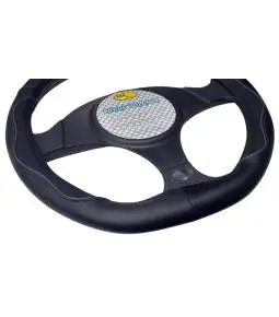 Cubre Volante Negro Base Plana Con Vira Gris 37-39cm