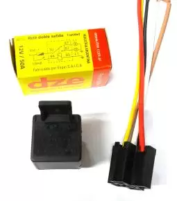 Relay Doble Salida 904 12v 50a Con Ficha 5 Vias